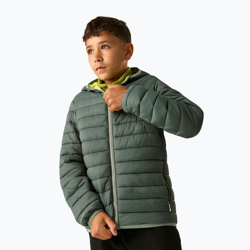 Kurtka ocieplana dziecięca REGATTA Lofthouse dark forest green/wild lime 4