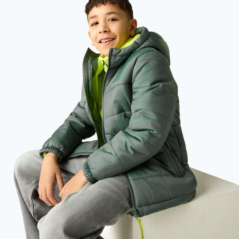 Kurtka ocieplana dziecięca REGATTA Lofthouse dark forest green/wild lime 7