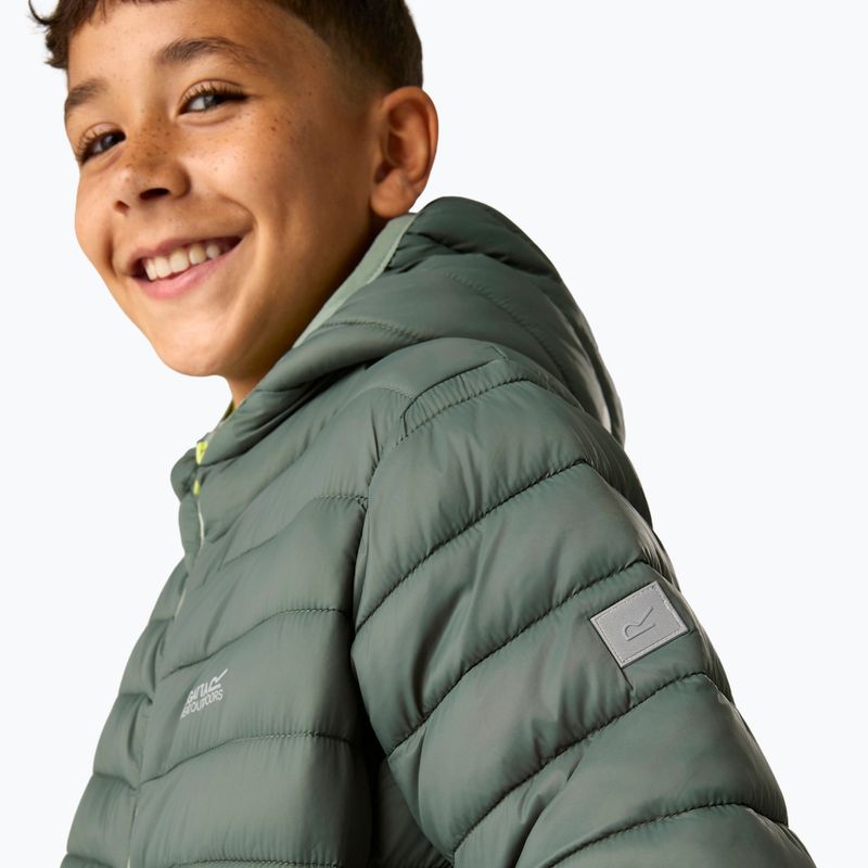 Kurtka ocieplana dziecięca REGATTA Lofthouse dark forest green/wild lime 9