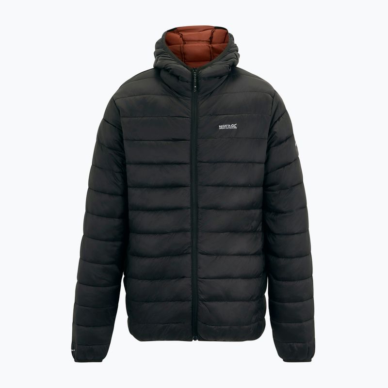 Kurtka puchowa męska REGATTA Hooded Marizion black/burnt henna 9