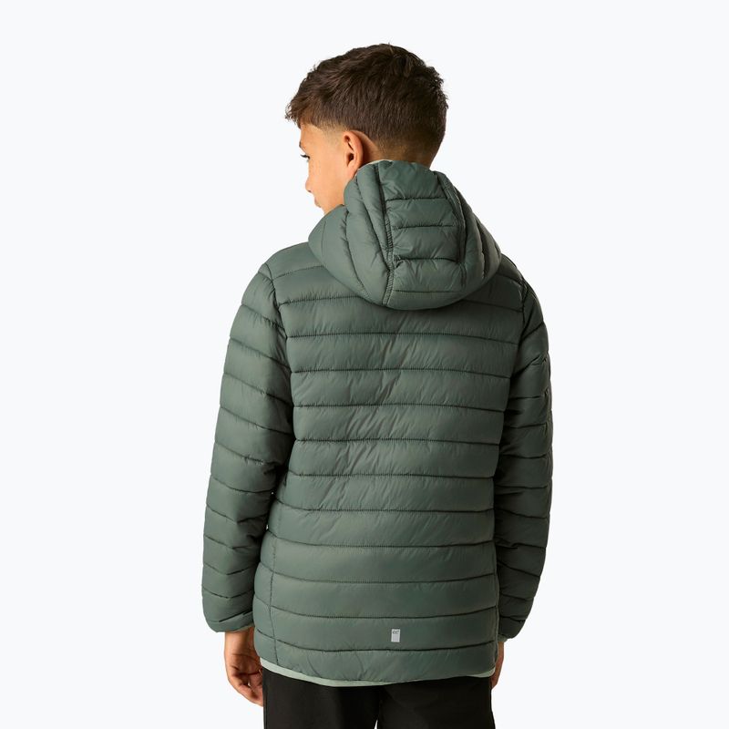 Kurtka puchowa dziecięca REGATTA Hooded Marizion dark forest green/wild lime 4