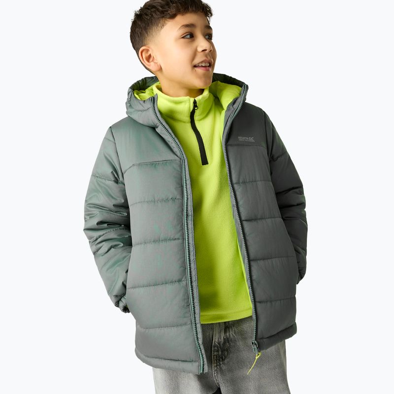 Kurtka puchowa dziecięca REGATTA Hooded Marizion dark forest green/wild lime 7