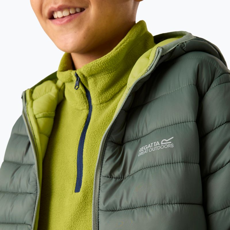 Kurtka puchowa dziecięca REGATTA Hooded Marizion dark forest green/wild lime 10