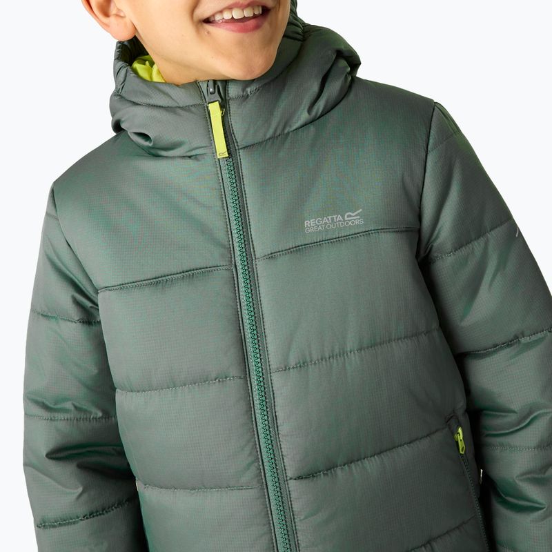 Kurtka puchowa dziecięca REGATTA Hooded Marizion dark forest green/wild lime 11