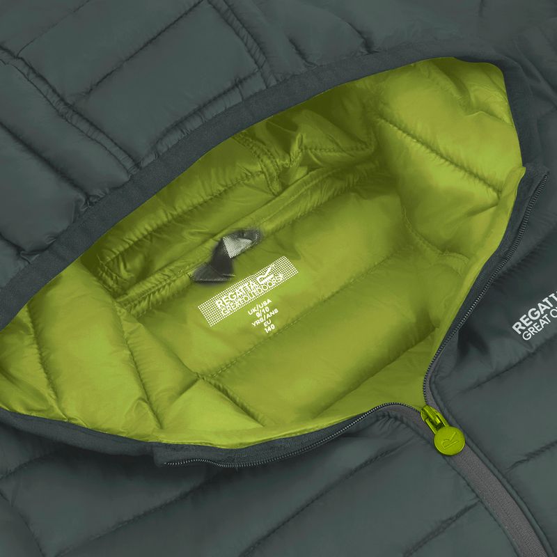 Kurtka puchowa dziecięca REGATTA Hooded Marizion dark forest green/wild lime 17