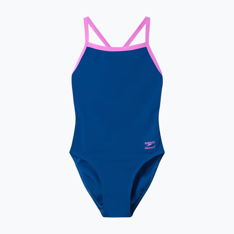 Strój pływacki jednoczęściowy damski Speedo Solid Turnback denim teal 6