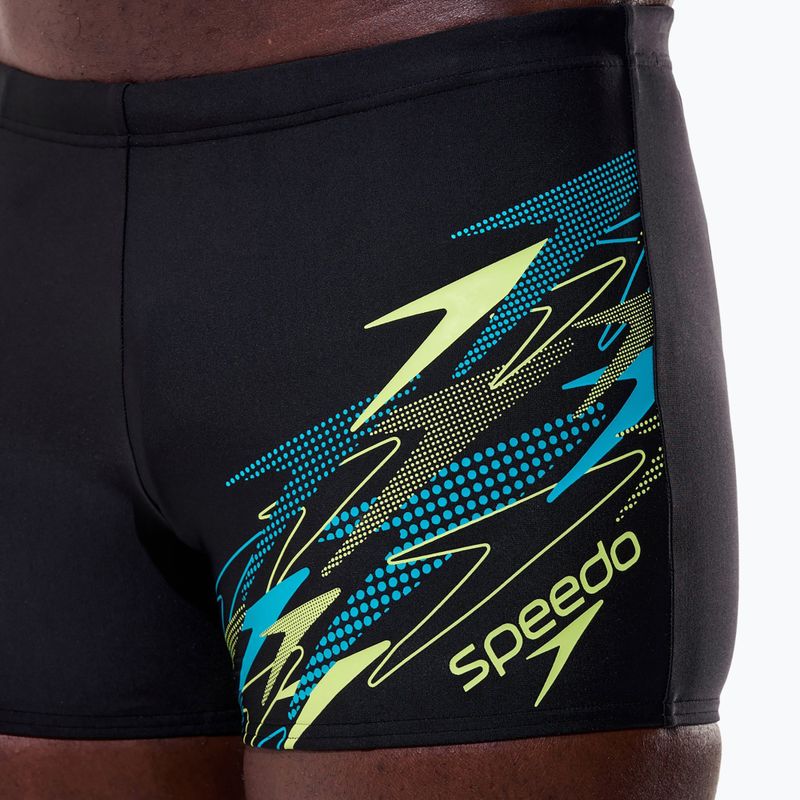 Bokserki kąpielowe męskie Speedo Medley Logo Aquashort anthracite/hyper teal 6