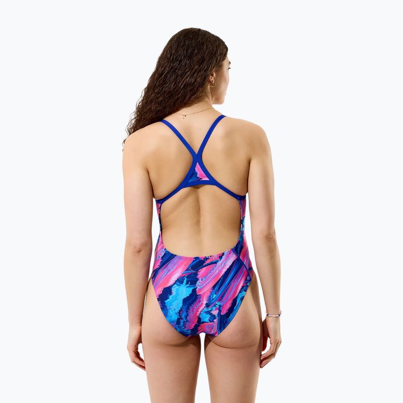 Strój pływacki jednoczęściowy damski Speedo FL Printed Turnback brushy glitch/hope 2