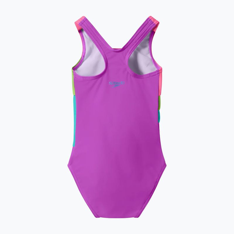 Strój kąpielowy jednoczęściowy dziecięcy Speedo Radiating Splice neon jelly 2