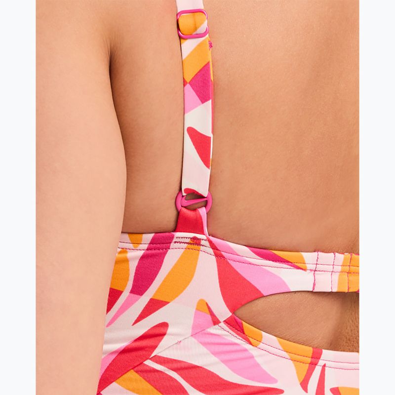 Strój pływacki jednoczęściowy damski Nike V-Neck desert pink 4
