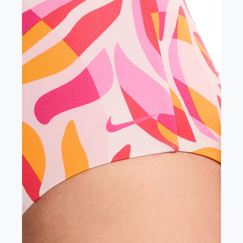 Strój pływacki jednoczęściowy damski Nike V-Neck desert pink 5