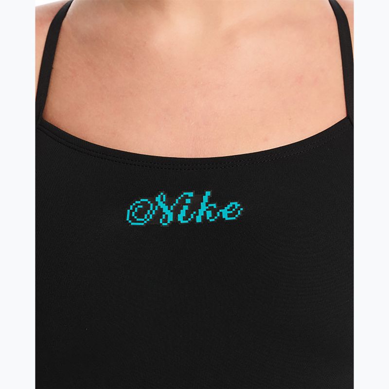 Strój pływacki jednoczęściowy damski Nike Hydrastrong Logo Gra jet black 4
