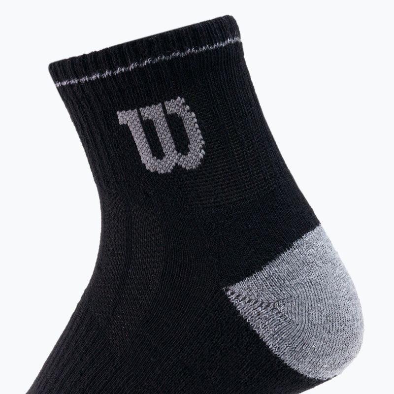 Skarpety męskie Wilson 3PP Quarter L&R 3 pary black/light heather/grey 3