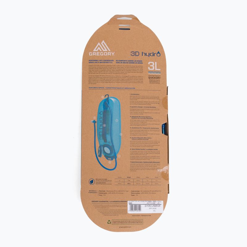 Bukłak Gregory 3D Hydro Reservoir EU 3 l optic blue 3
