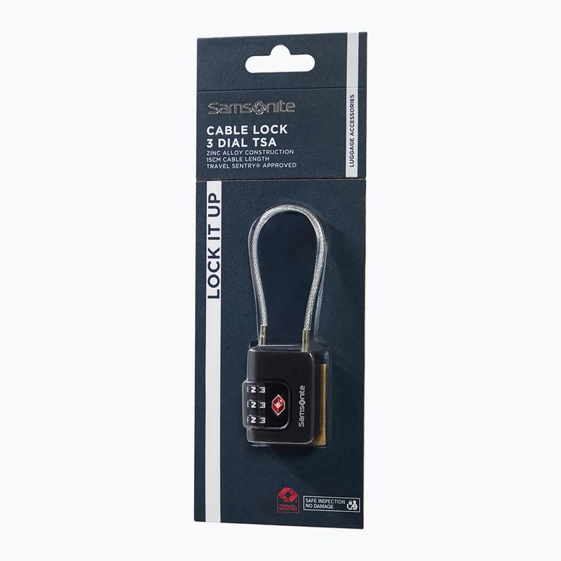 Kłódka Samsonite Cablelock 3 Dial TSA black 3