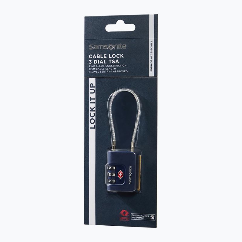 Kłódka Samsonite Cablelock 3 Dial TSA midnight blue 3
