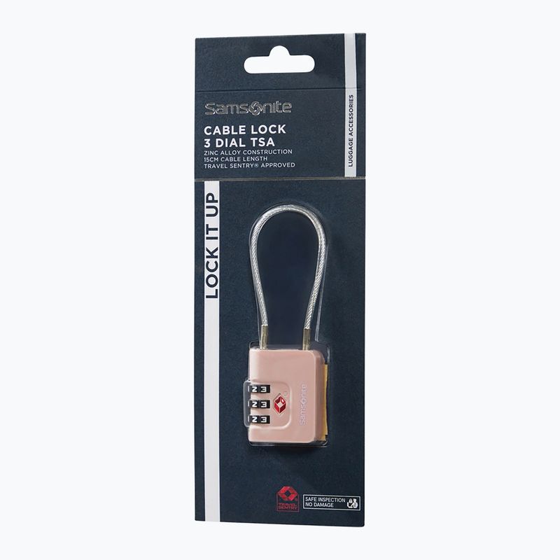 Kłódka Samsonite Cablelock 3 Dial TSA rose 3