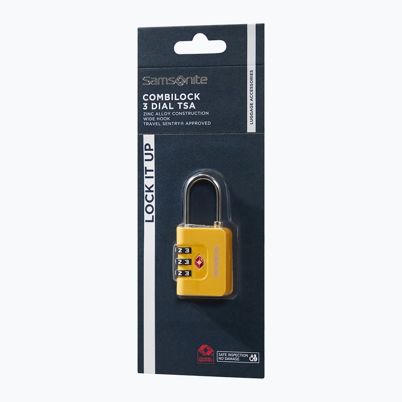 Kłódka Samsonite Combiblock 3 Dial TSA yellow 3