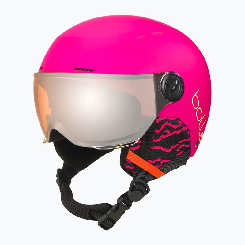 Kask narciarski dziecięcy Bollé Quiz Visor Jr hot pink matte/orange gun