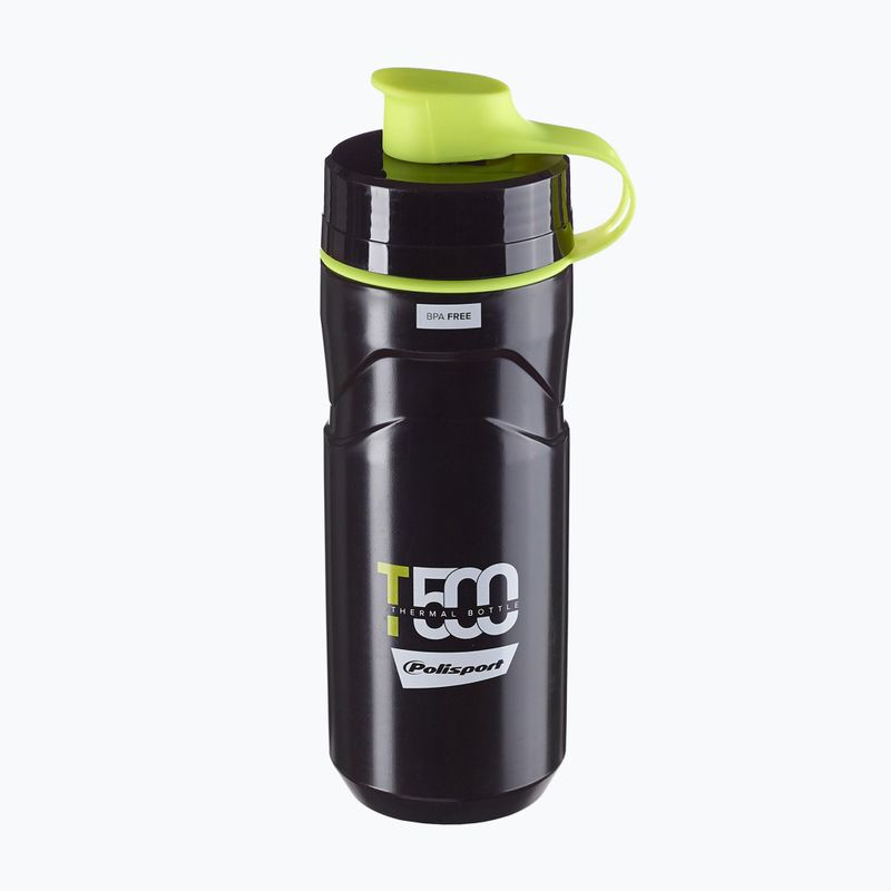 Bidon rowerowy Polisport Thermal T500 500 ml black/lime green