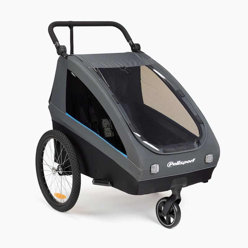 Przyczepka rowerowa Polisport Kids Trailer&Stroller black/grey