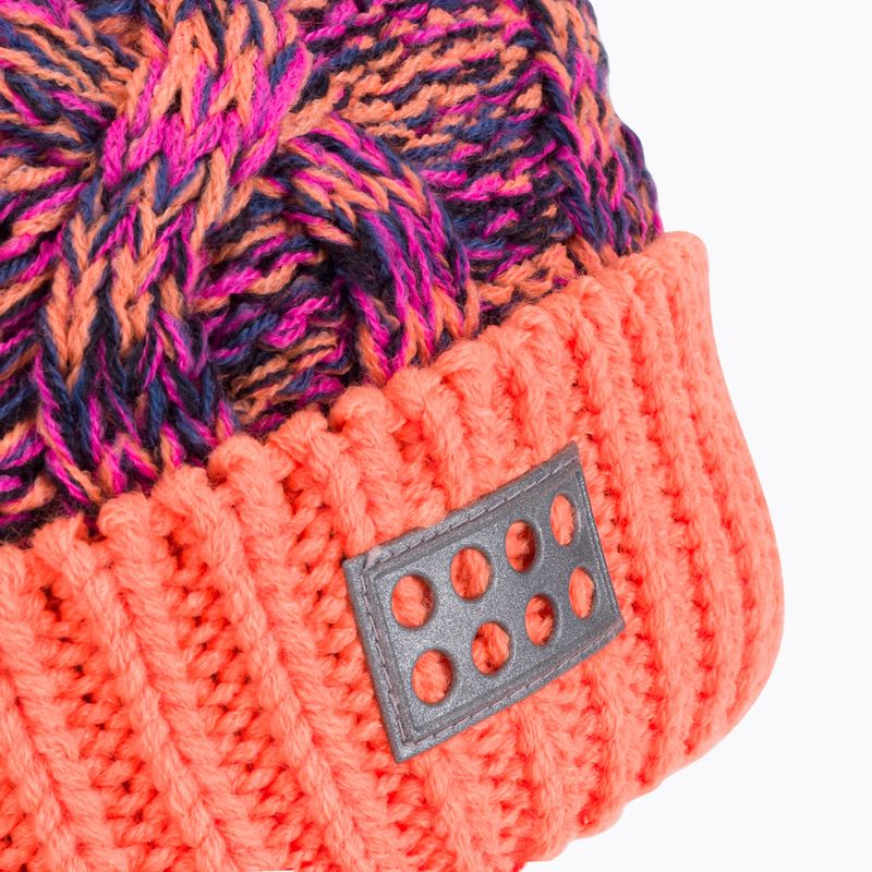 Czapka zimowa dziecięca LEGO Lwazun 713 neon orange 3