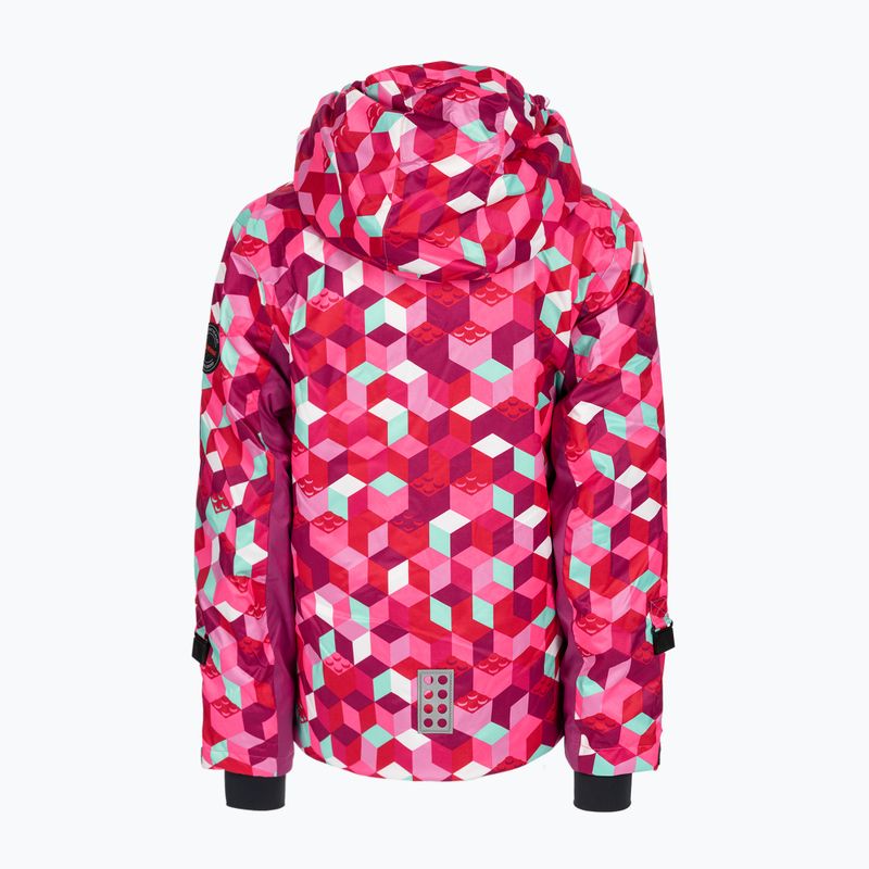 Kurtka narciarska dziecięca LEGO Lwjested 704 dark pink 2