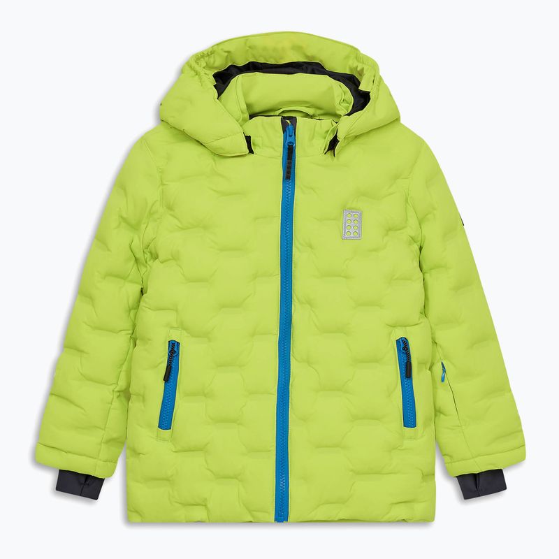 Kurtka narciarska dziecięca LEGO Lwjipe 706 lime green/blue
