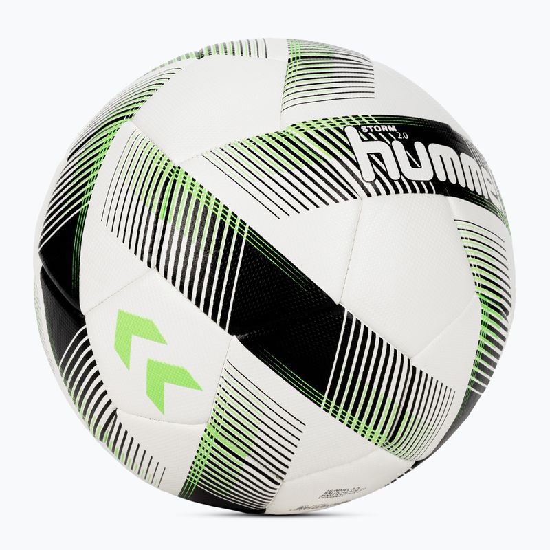 Piłka do piłki nożnej Hummel Storm 2.0 FB white/black/green rozmiar 5 2