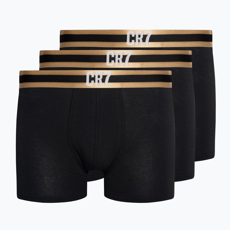 Bokserki męskie CR7 Basic Trunk 3 pary black/gold