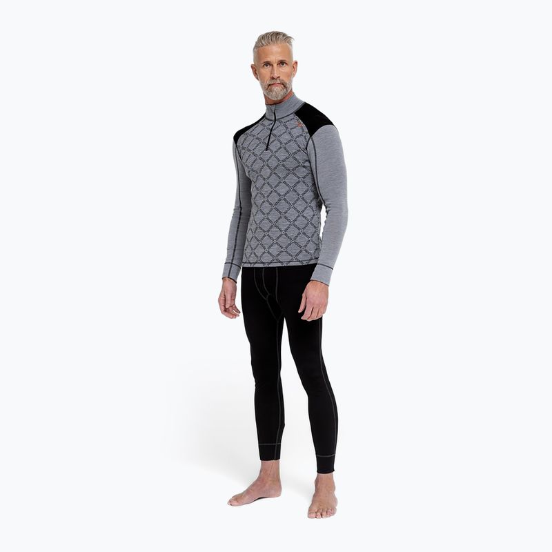 Bluza termoaktywna męska Dovre Half Zip Jacquard grey 2