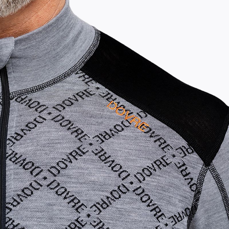 Bluza termoaktywna męska Dovre Half Zip Jacquard grey 4