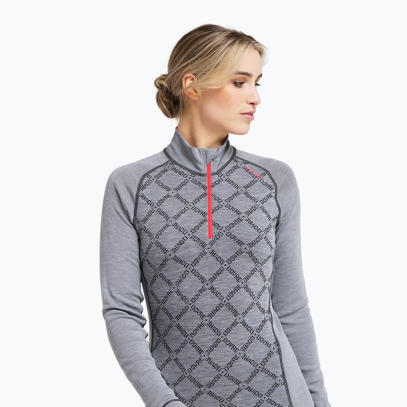 Bluza termoaktywna damska Dovre Half Zip Jacquard grey 2