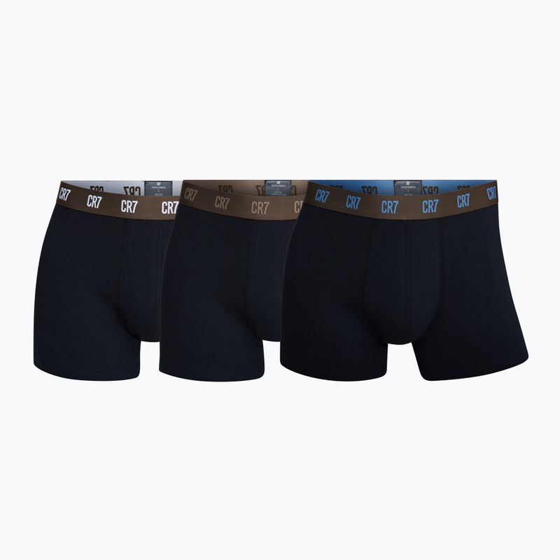 Bokserki męskie CR7 Basic Trunk 3 pary black/brown 11