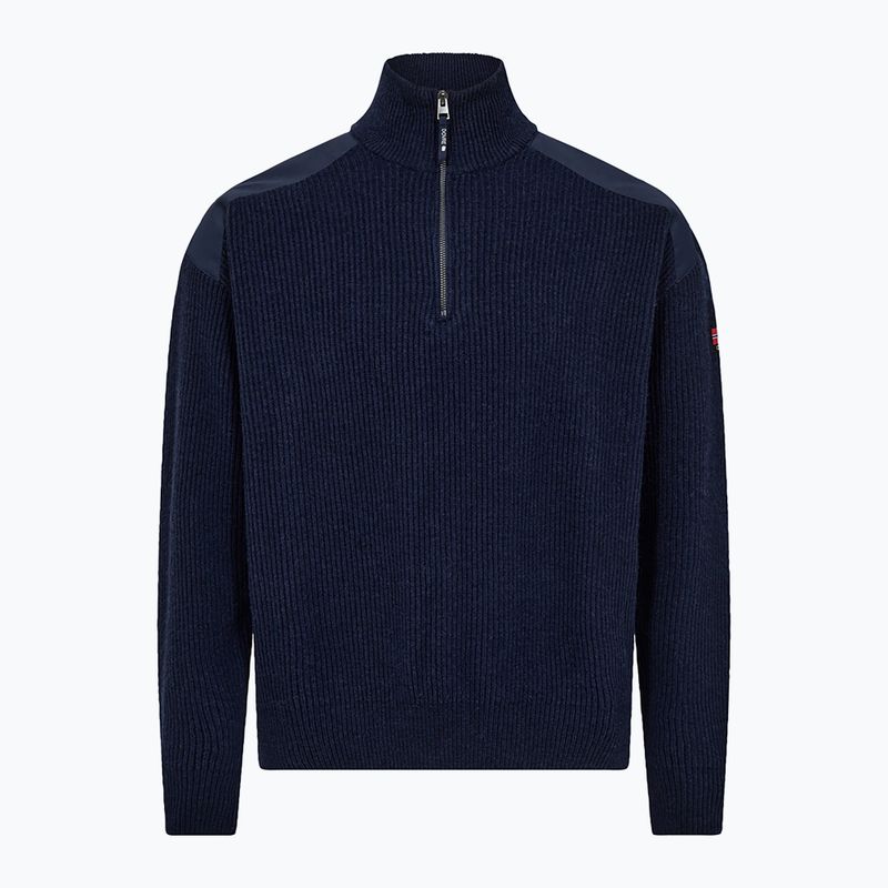 Sweter męski Dovre Ribbed Knit Half Zip navy