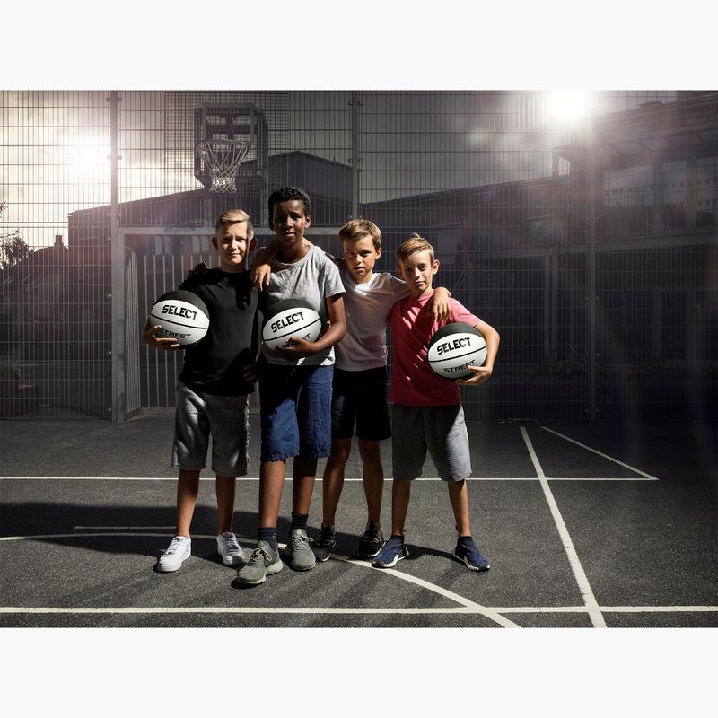 Piłka do koszykówki dziecięca SELECT Basketball Street v23 white/black rozmiar 5 2