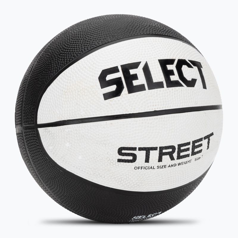 Piłka do koszykówki dziecięca SELECT Basketball Street v23 white/black rozmiar 7 2