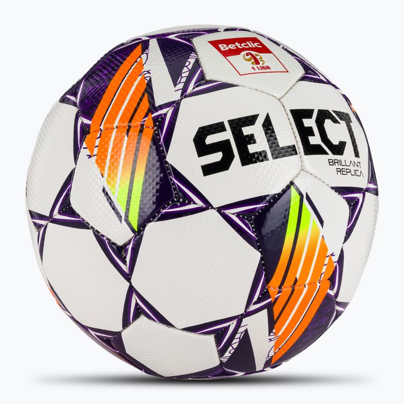 Piłka do piłki nożnej SELECT Brillant Replica Betclic 1 Liga v24 white/purple 2