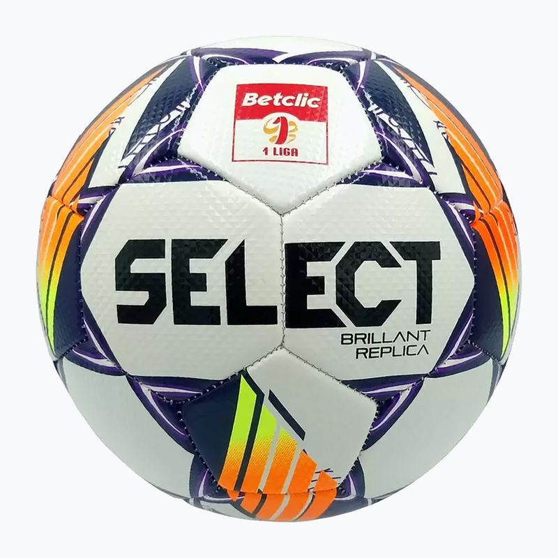 Piłka do piłki nożnej SELECT Brillant Replica Betclic 1 Liga v24 white/purple