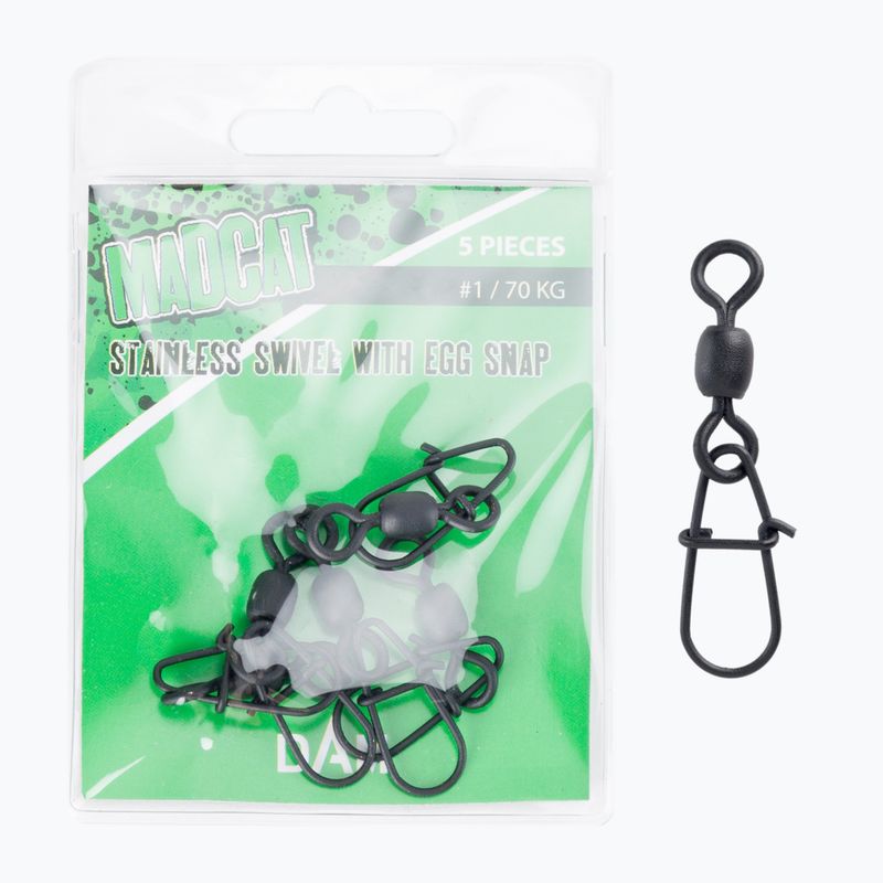 Krętlik sumowy MADCAT Stainles Ball Bearing Swivels Egg Snap czarny 70913