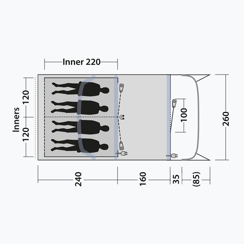 Namiot kempingowy 4-osobowy Outwell Monterey 4 Air blue 7