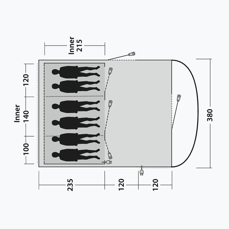 Namiot kempingowy 6-osobowy Outwell Sky 6 blue 8