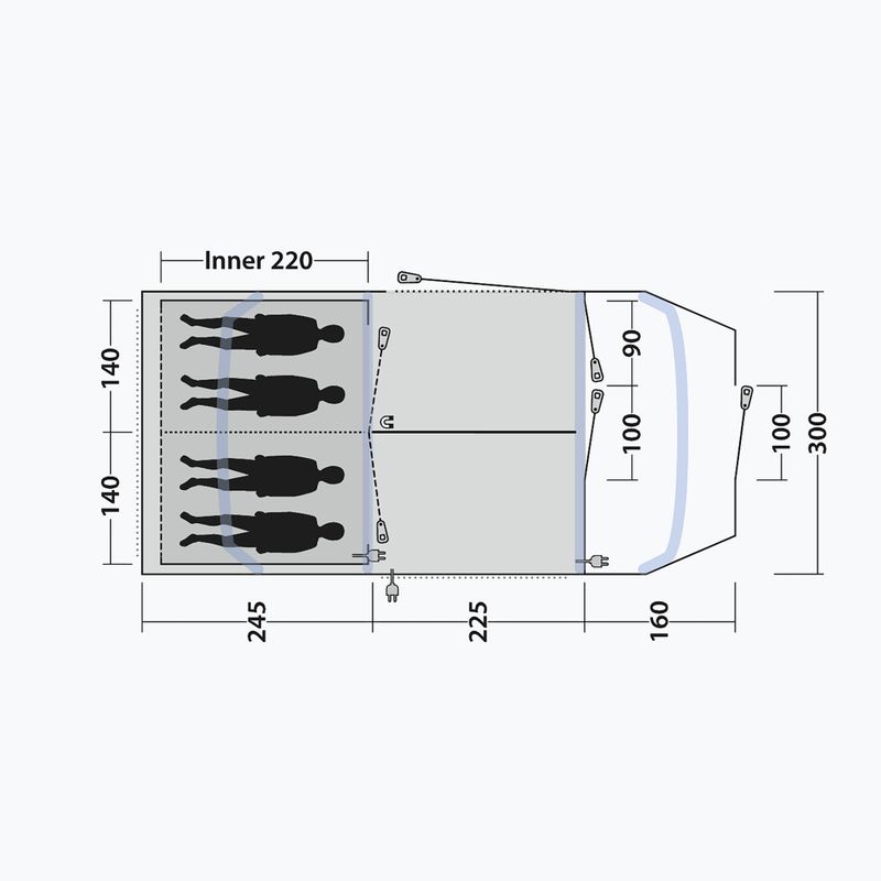 Namiot kempingowy 4-osobowy Outwell Sacramento 4 Air blue 10