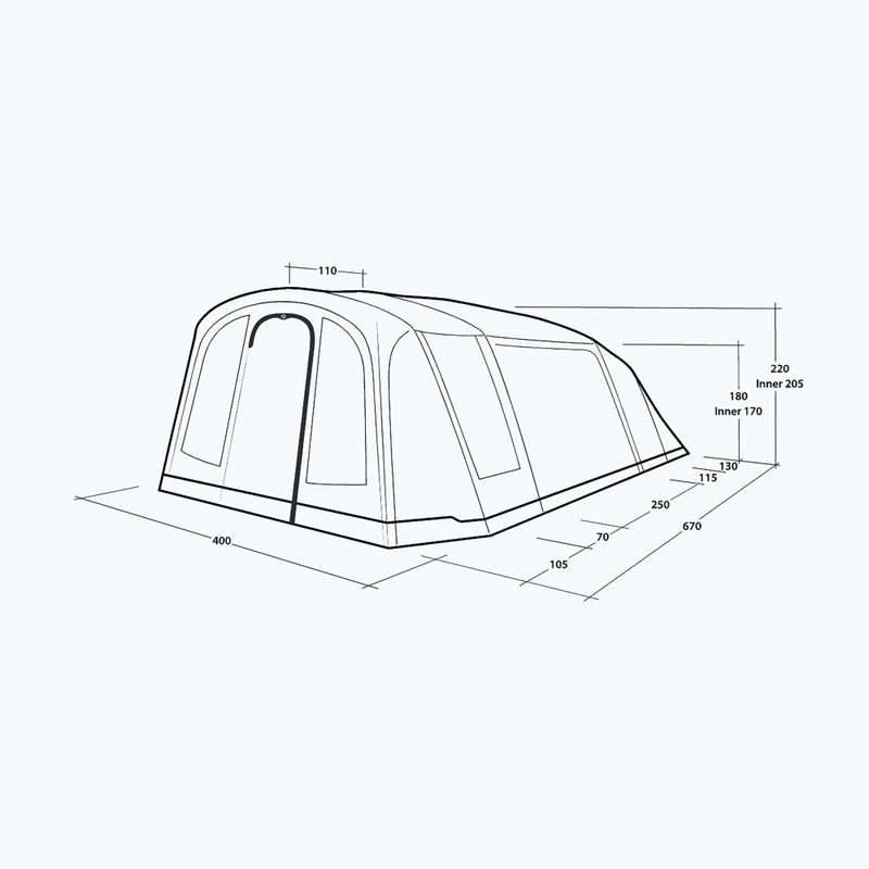 Namiot kempingowy 6-osobowy Outwell Sacramento 6 Air blue 7