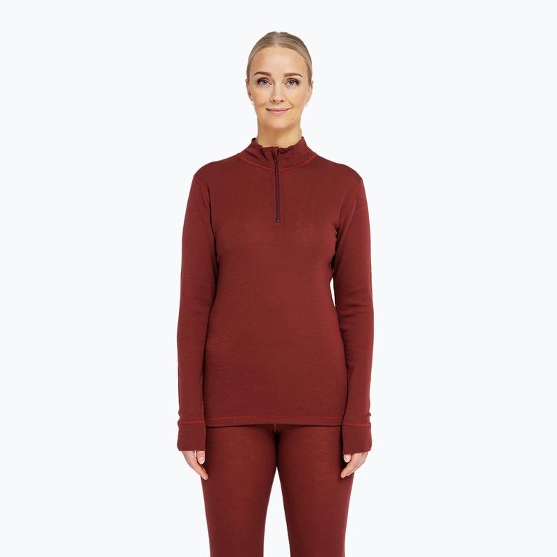 Bluza termoaktywna damska Dovre 100% Merino Wool Zip burgundy