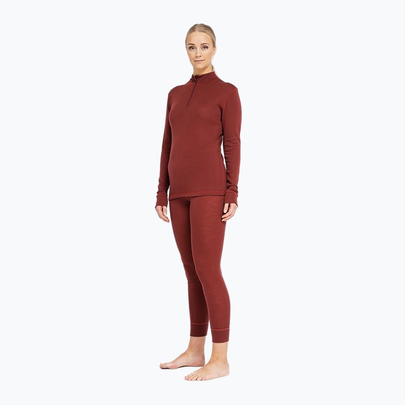 Bluza termoaktywna damska Dovre Wool Zip burgundy 2