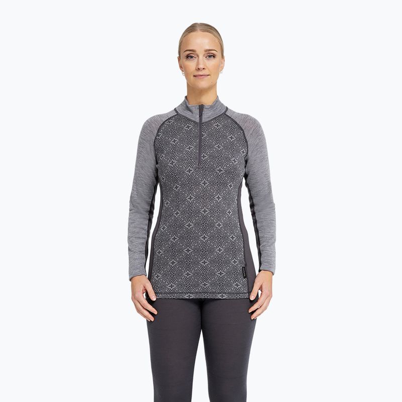 Bluza termoaktywna damska Dovre Wool Organic Half Zip grey