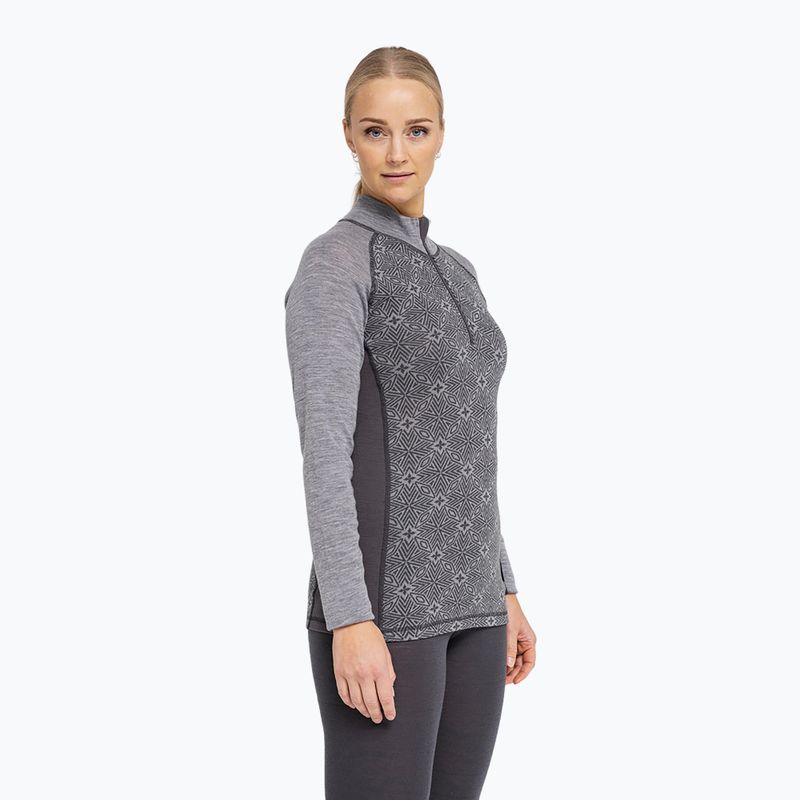 Bluza termoaktywna damska Dovre Wool Organic Half Zip grey 2