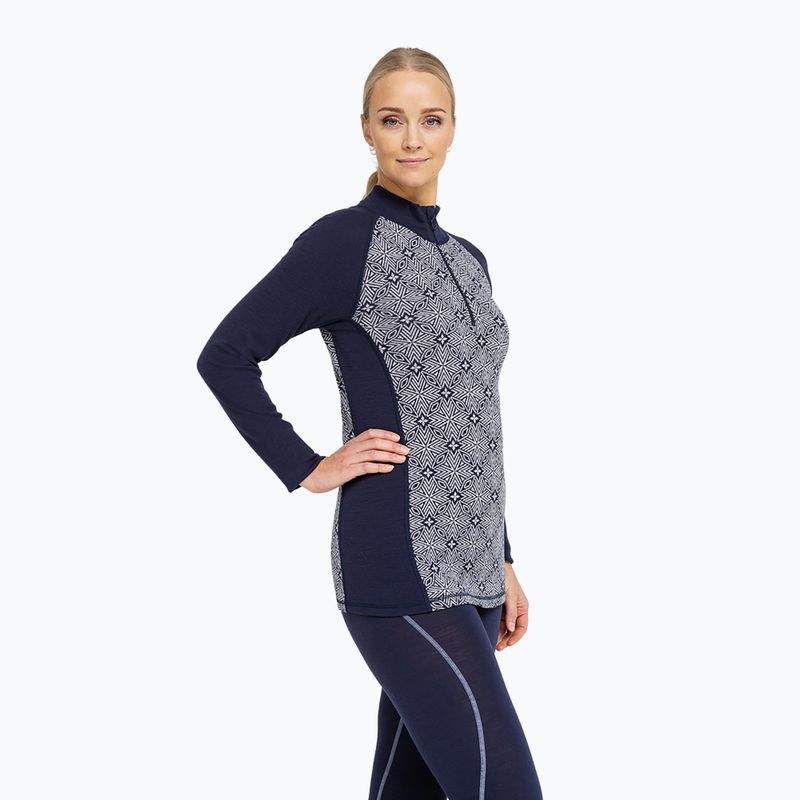 Bluza termoaktywna damska Dovre Wool Organic Half Zip navy 3