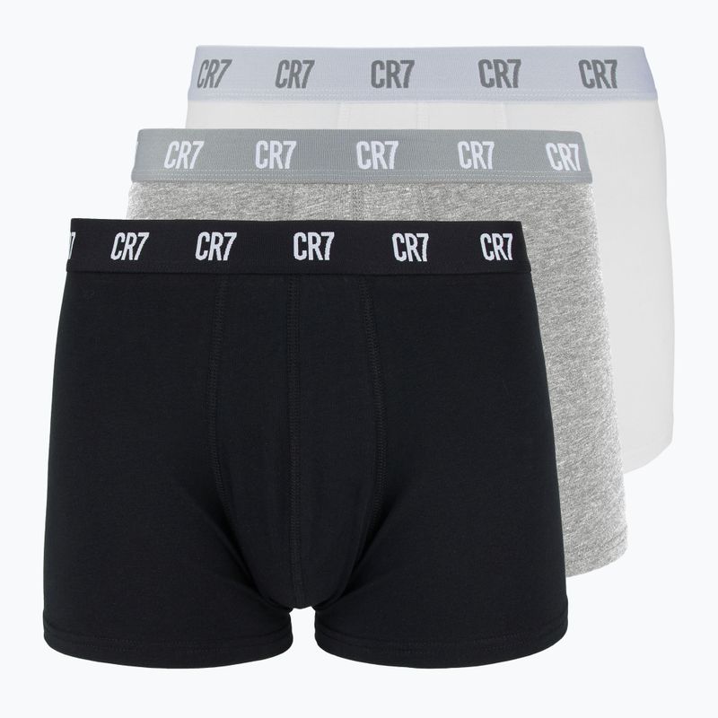Bokserki męskie CR7 Basic Trunk 3 pary white/ greymelange/ black